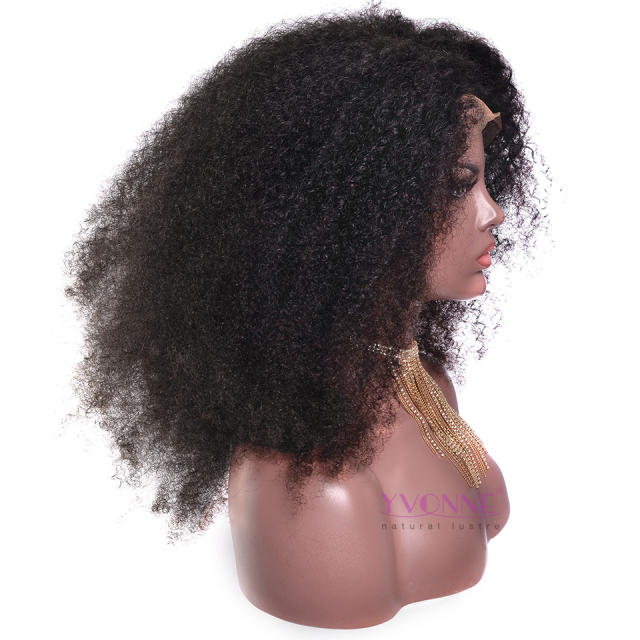 Top quality 100% human hair afo  curly lace wigs glueless， African American full lace wigs free shipping