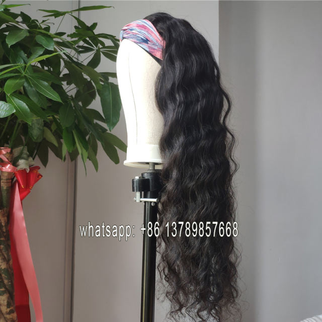 Headband Wig Human Hair Loose Deep Wave Peruvian Remy Hair Glueless HeadBand Wigs For Black Women Human Hair Wigs With Headband