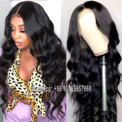 Ccollege Body Wave  T Part Lace Wigs Brazilian Natural Color Remy Human Hair Lace Front Wigs For Black Women 150% Density