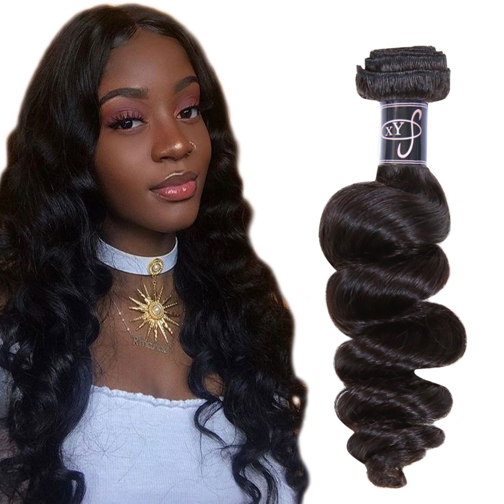 Loose Curly Natural Black 100% Human Hair  Bundles