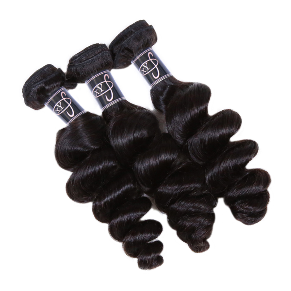 Loose Curly Natural Black 100% Human Hair  Bundles