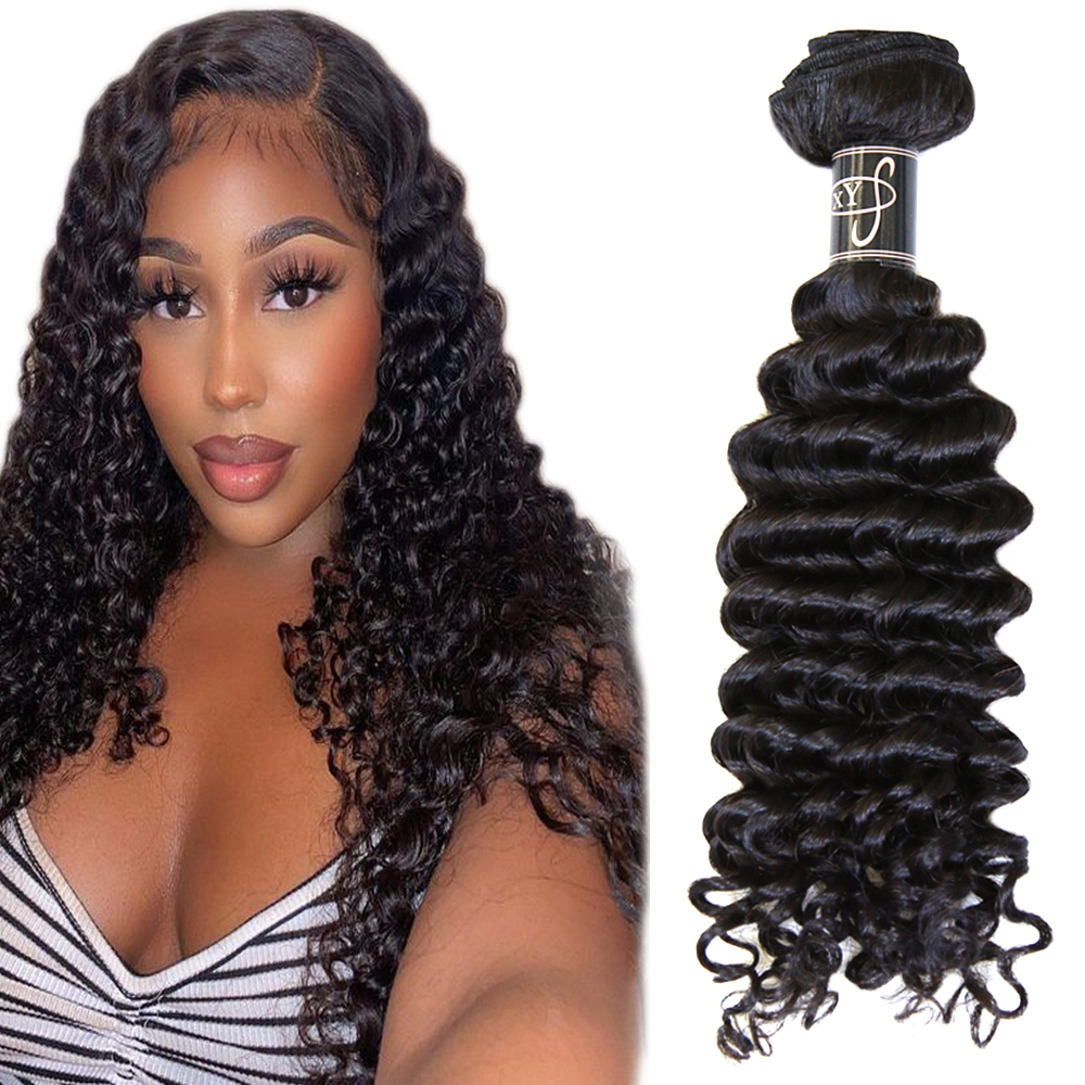 Deep Wave Natural Black 100% Human Hair Bundles