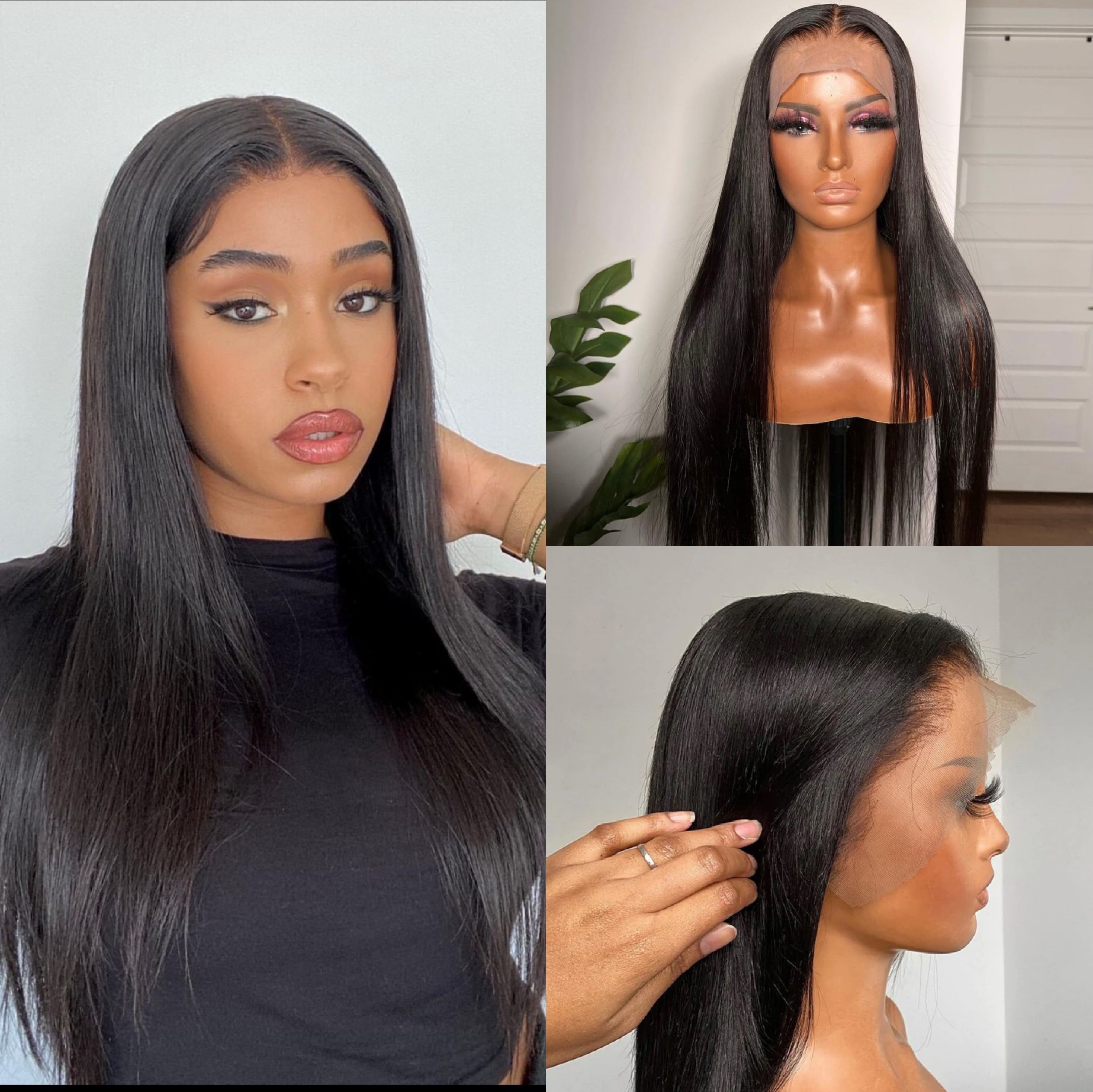 13x4  HD Lace Frontal wig Straight  Indian Virgin Human Hair
