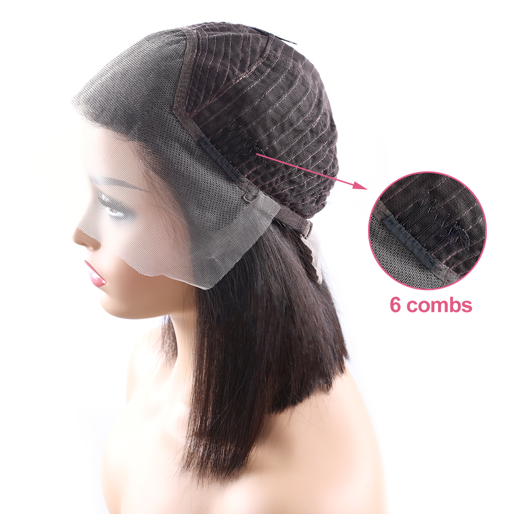 Nature  Bob Lace Frontal Wigs Straight Hair 180% Density