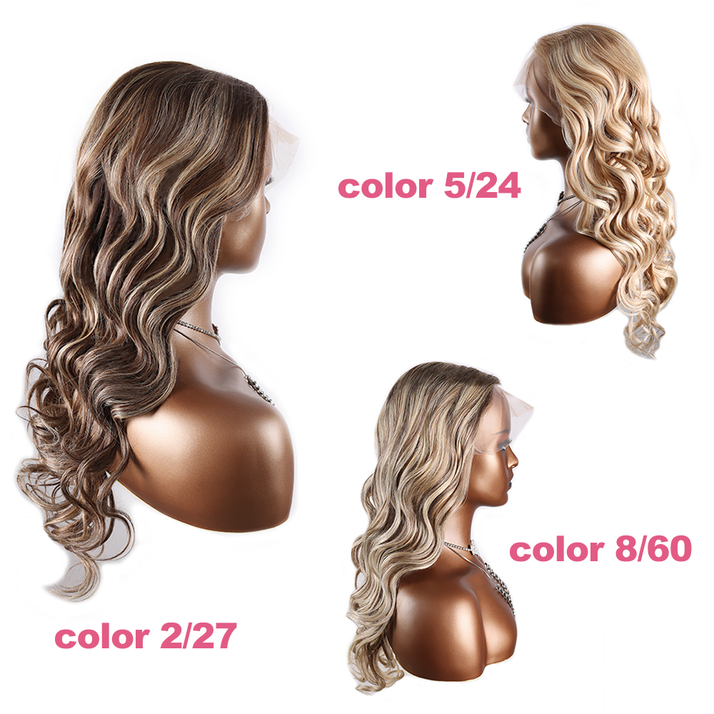 XYS Hair 13*6 Transparent Lace Frontal Color Wigs Loose Wave