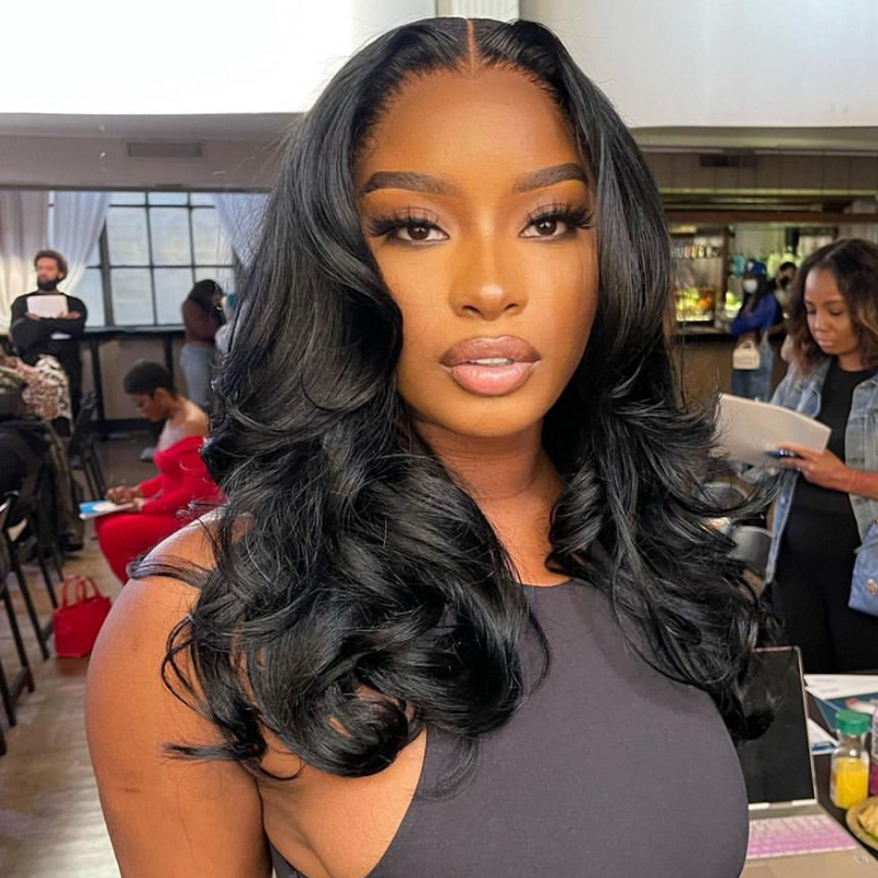 XYS Hair Body Wave U Part Wig Natural Color Human Wig 100% Human Hair