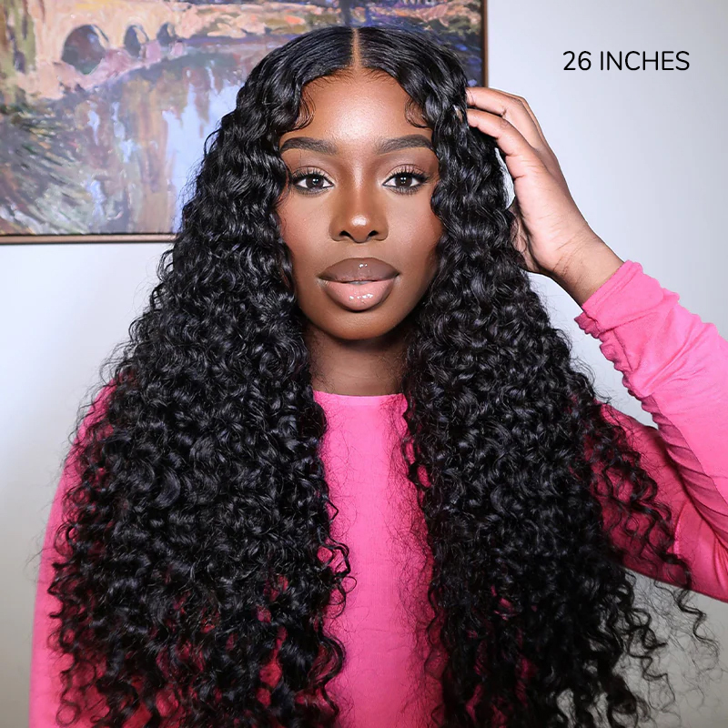 XYS Hair Water Wave U Part Hair Wig Human Hair Wig Beginner Friendly