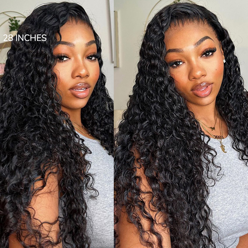 XYS Hair Water Wave U Part Hair Wig Human Hair Wig Beginner Friendly