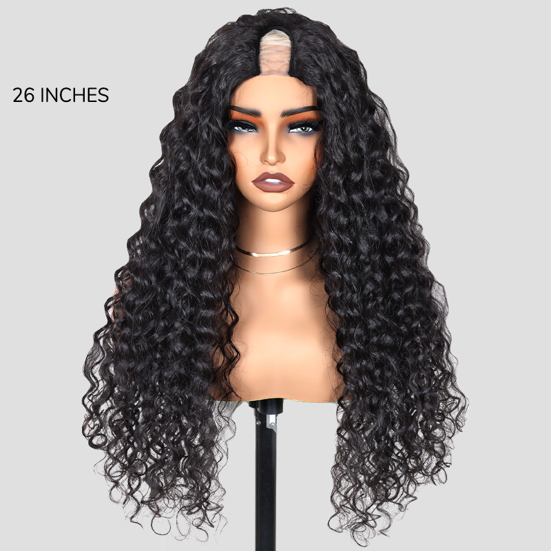 XYS Hair Water Wave U Part Hair Wig Human Hair Wig Beginner Friendly