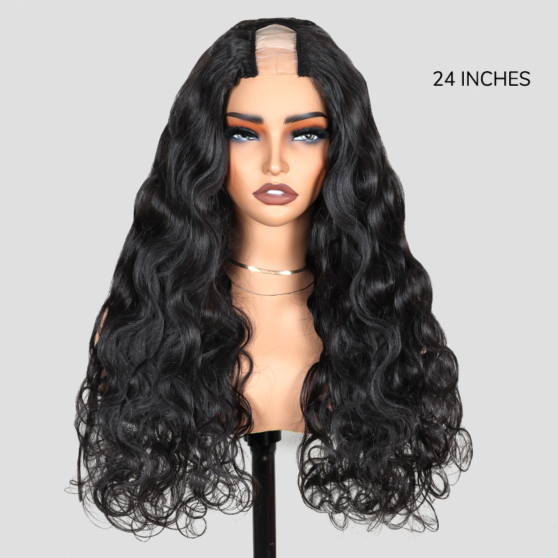 XYS Hair Body Wave U Part Wig Natural Color Human Wig 100% Human Hair