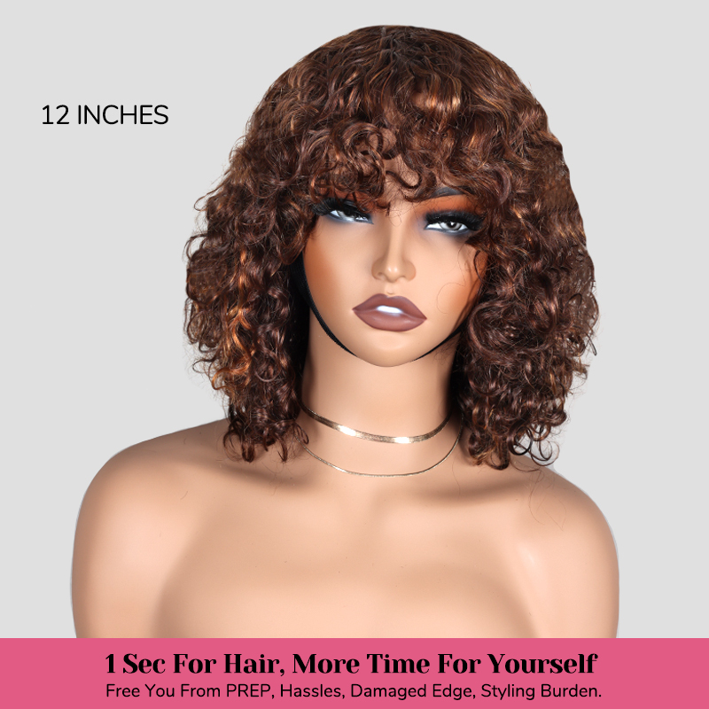 short blonde bob wig with bangs