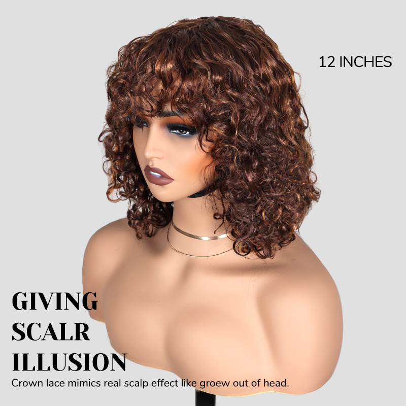 human hair short bob wigs with bangs