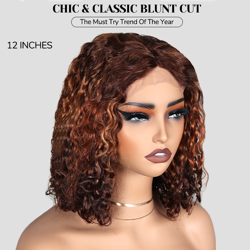human hair water wave wig
