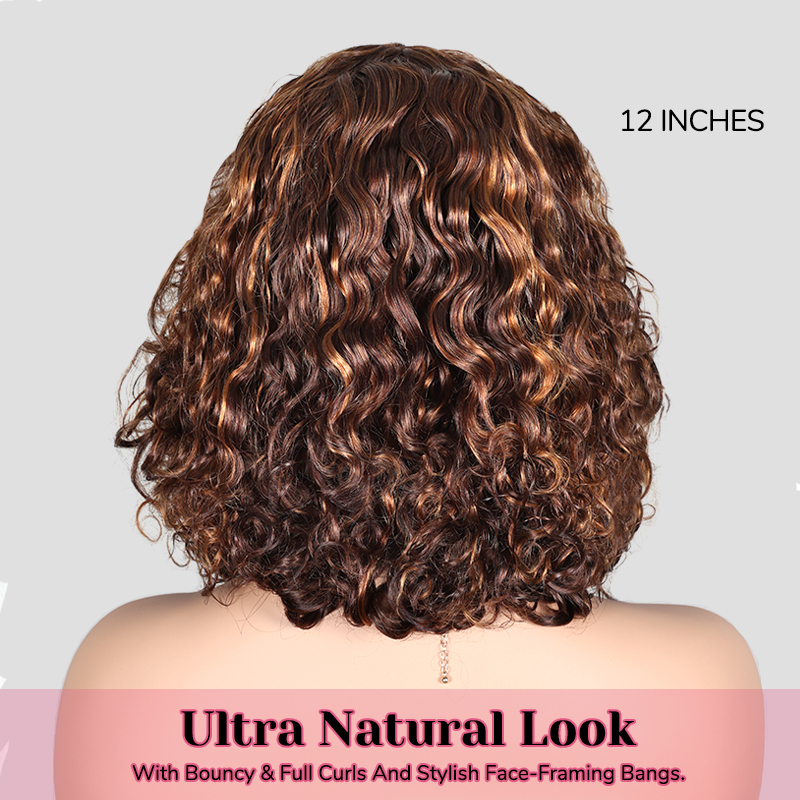 blonde short bob wig with bangs