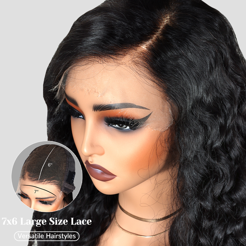 XYS Hair 7x6 Water Wave Bye-Bye Knots Wig Wear And Go Glueless Wigs With Natural Hair Line