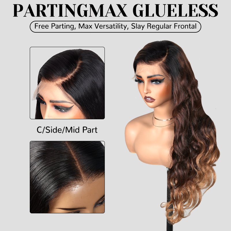 XYS Hair 7x6 Brown Ombre Loose Body Wave Wig Glueless Lace Wigs Ready To Go Wigs