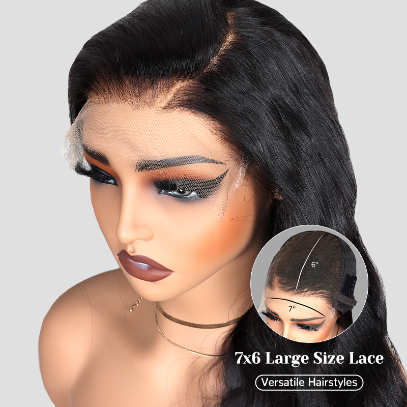 XYS Hair 7x6 HD Lace Front Wigs Body Wave Glueless Wig Ready To Wear Pre Bleached