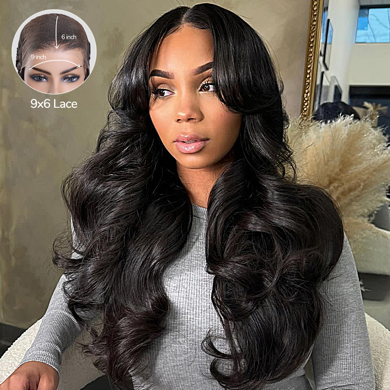 XYS Hair Body Wave 9x6 Invisible HD Lace Glueless Wear And Go Wigs Human Hair