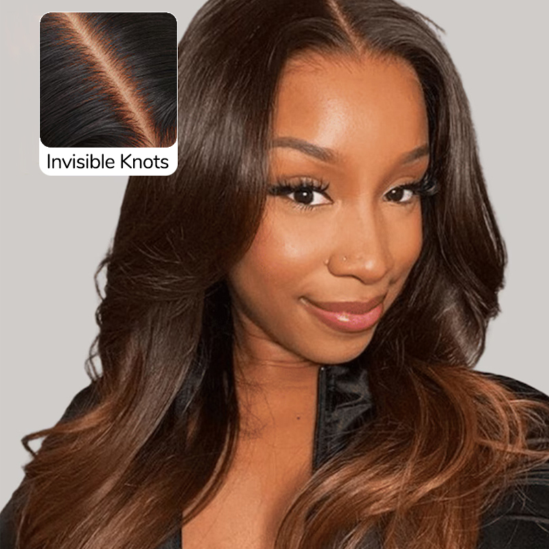 XYS Hair 7x6 Brown Ombre Loose Body Wave Wig Glueless Lace Wigs Ready To Go Wigs