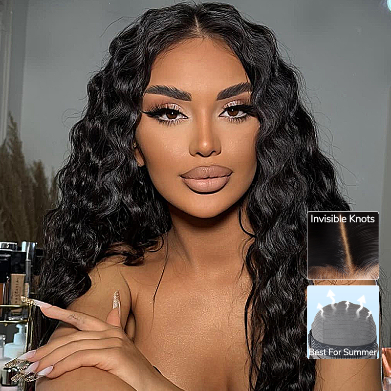 XYS Hair 7x6 Water Wave Bye-Bye Knots Wig Wear And Go Glueless Wigs With Natural Hair Line