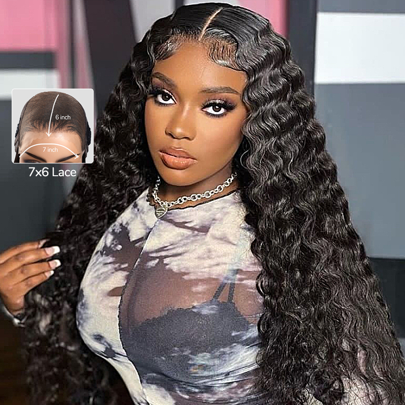 XYS Hair 7x6 Water Wave Bye-Bye Knots Wig Wear And Go Glueless Wigs With Natural Hair Line