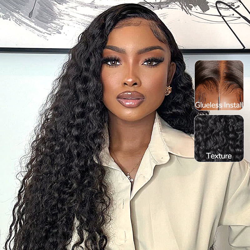 XYS Hair 7x6 Water Wave Bye-Bye Knots Wig Wear And Go Glueless Wigs With Natural Hair Line