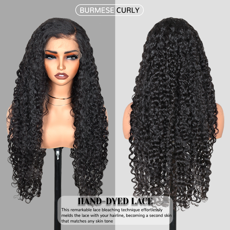XYS Hair Pre Cut 7x6 HD Lace Burmese Curly Glueless Wigs With Natural Hair Line
