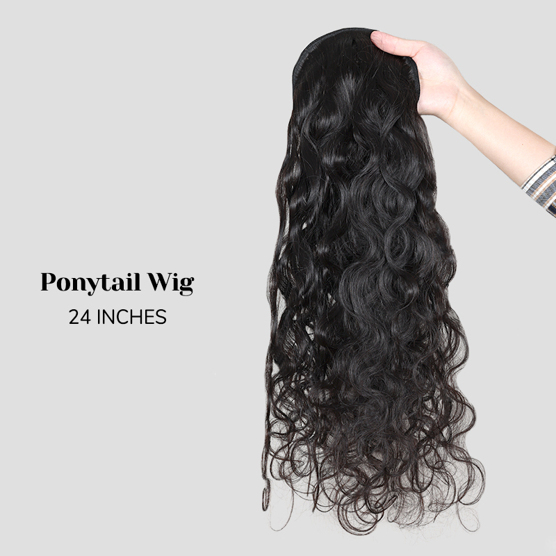 human hair body wave ponytail
