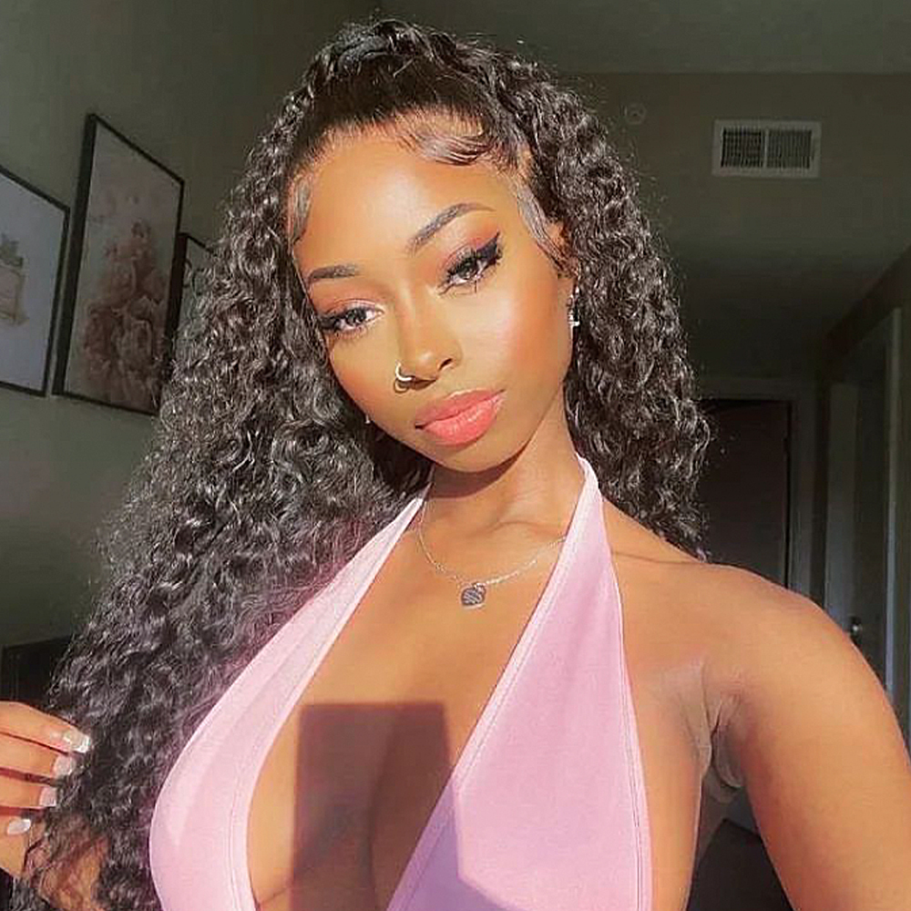 XYS Hair Deep Wave Wigs 13x4 HD Lace Frontal Indian Virgin Human Hair