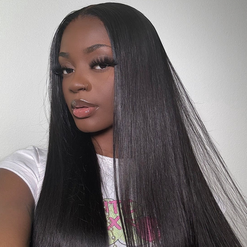 XYS Hair Straight Wigs 13x4 HD Lace Frontal Wigs With Pre Plucked