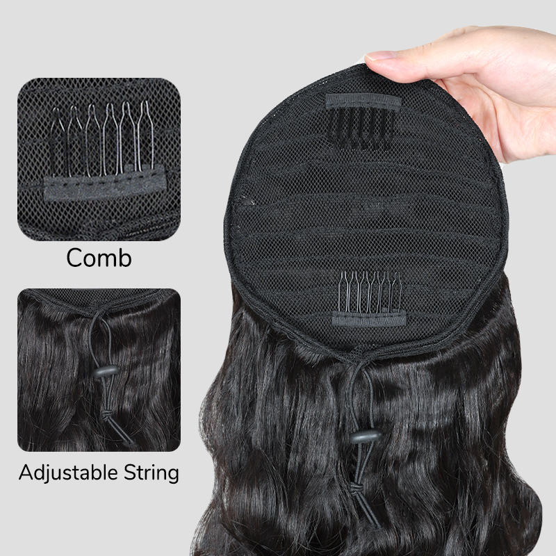 body wave human hair ponytail