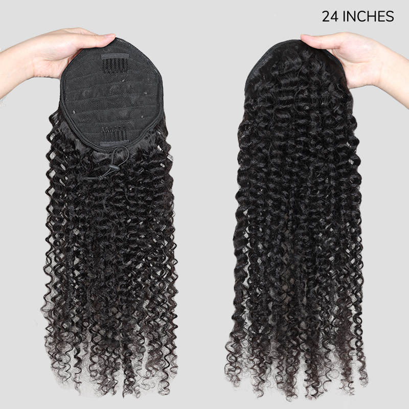 human hair curly ponytail extensions