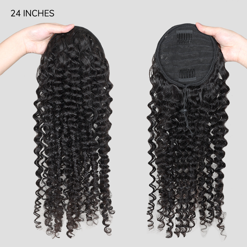 human hair curly ponytail extensions