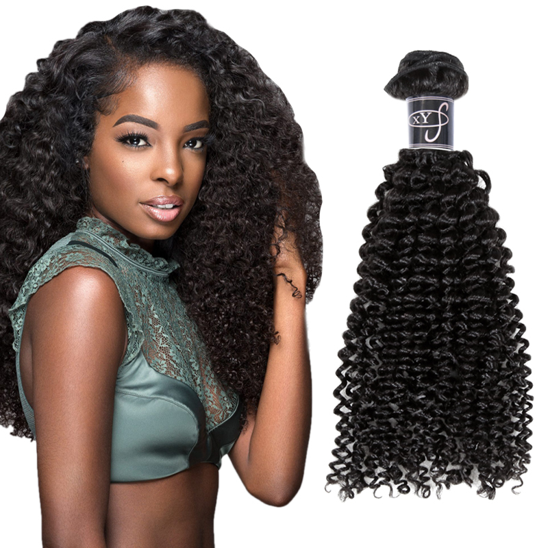 XYS Hair 3/4 Bundles Deals Kinky Curly Hair 100% Unprocessed  Virgin Human Hair