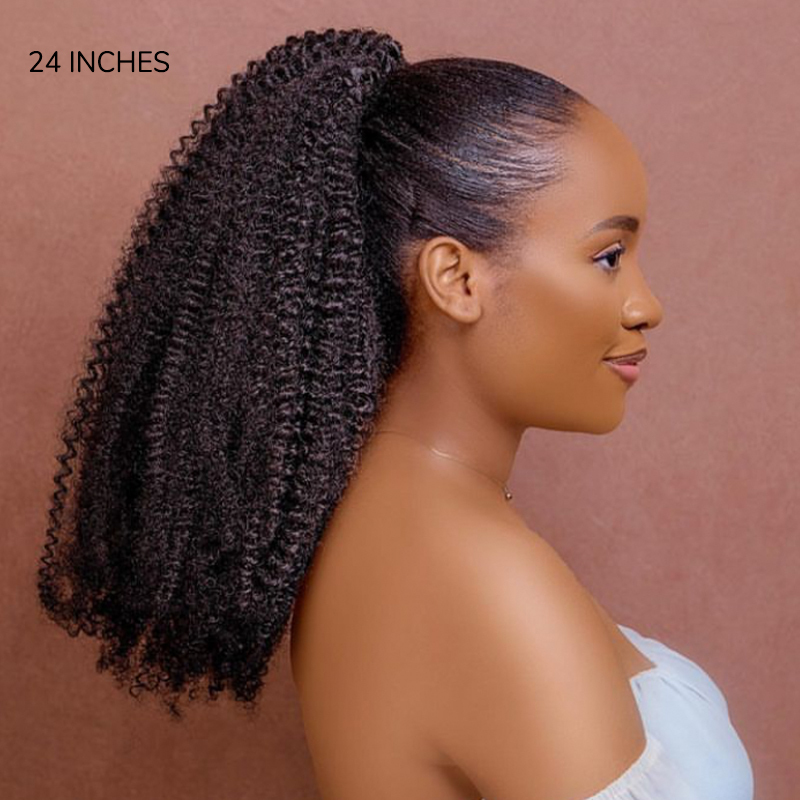curly human hair ponytail extension