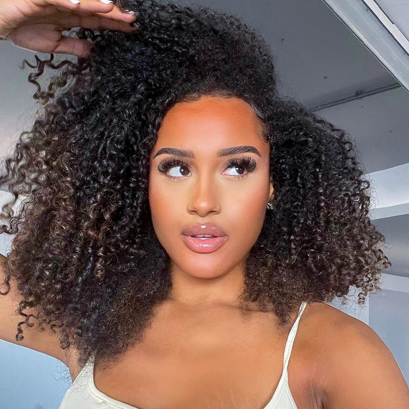 XYS Hair 3/4 Bundles Deals Kinky Curly Hair 100% Unprocessed  Virgin Human Hair