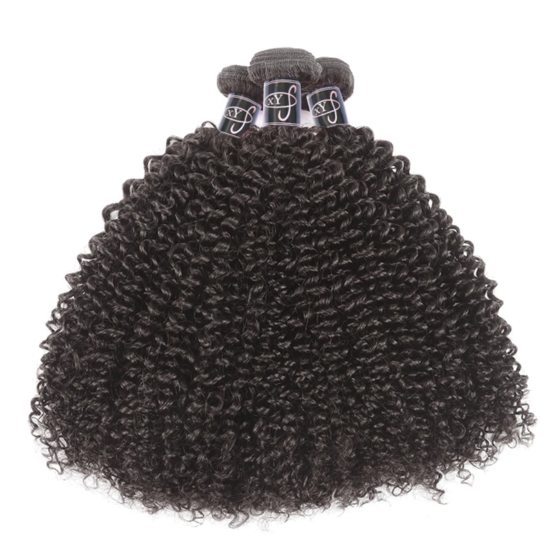 XYS Hair 1/2 Bundles Deal Kinky Curly Human Hair Nature Color