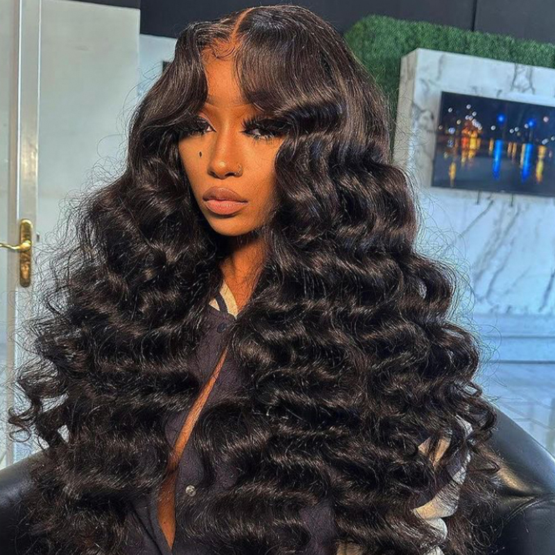 XYS Hair 1/2 Bundles Deal Loose Curly Human Hair Natural Black Color