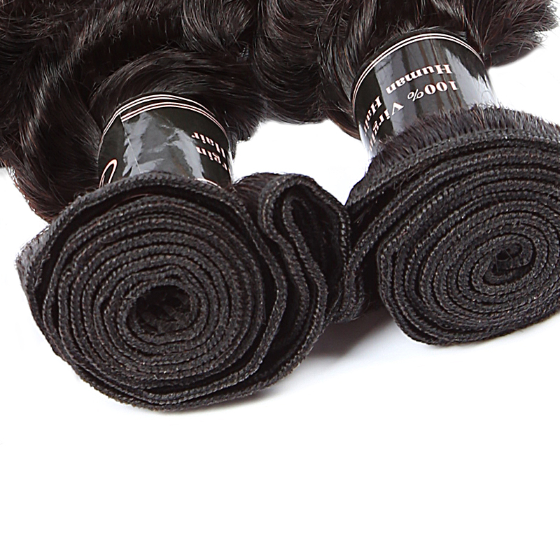 XYS Hair 1/2 Bundles Deal Deep Wave 100% Human Hair Natural Black
