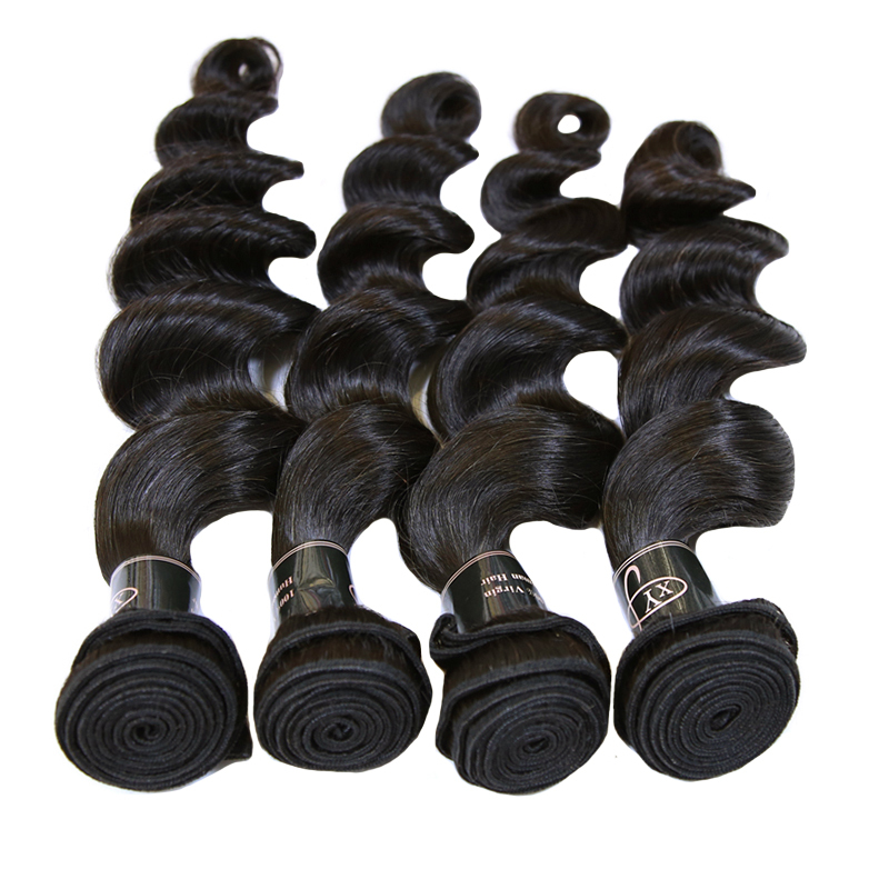 XYS Hair 1/2 Bundles Deal Loose Curly Human Hair Natural Black Color