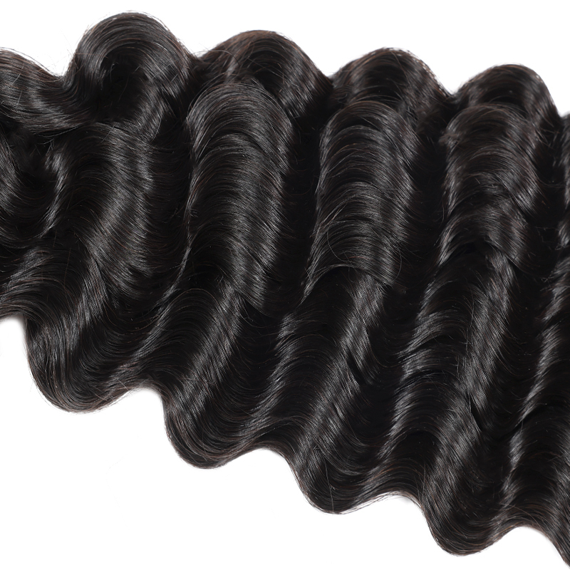 XYS Hair 1/2 Bundles Deal Deep Wave 100% Human Hair Natural Black