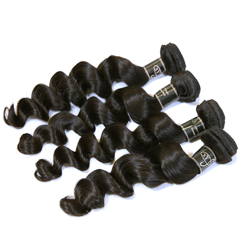 XYS Hair 1/2 Bundles Deal Loose Curly Human Hair Natural Black Color