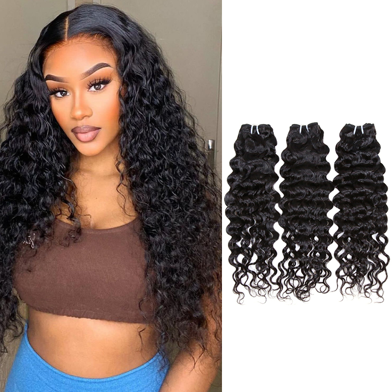 XYS Hair 3/4 Bundles Deal Water Wave 100% Virgin Human Hair