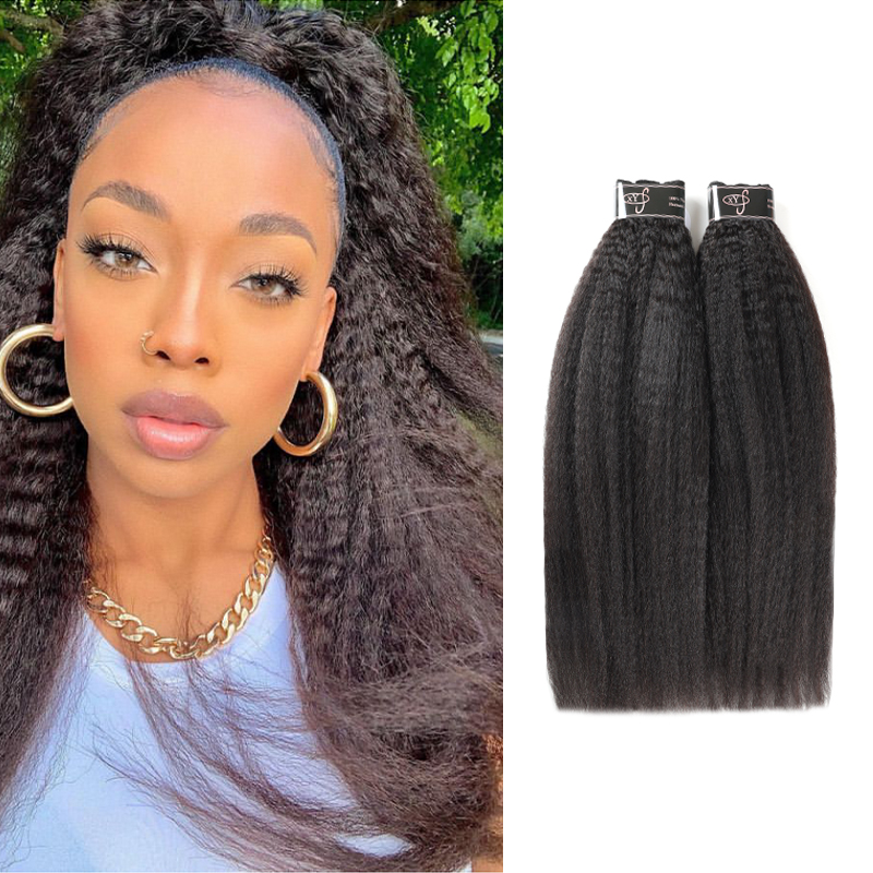 XYS Hair 3/4 Bundles Deal Kinky Straight Hair raw indian hair