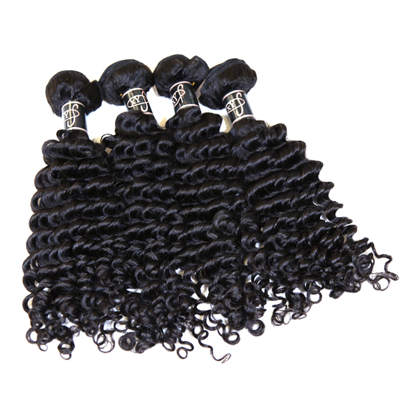 XYS Hair 1/2 Bundles Deal Deep Wave 100% Human Hair Natural Black