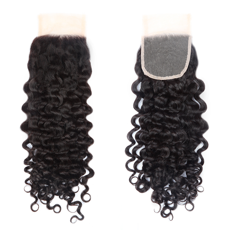 XYS Hair Water Wave 4x4 Transparent Lace Closure With Natural  Baby Hair