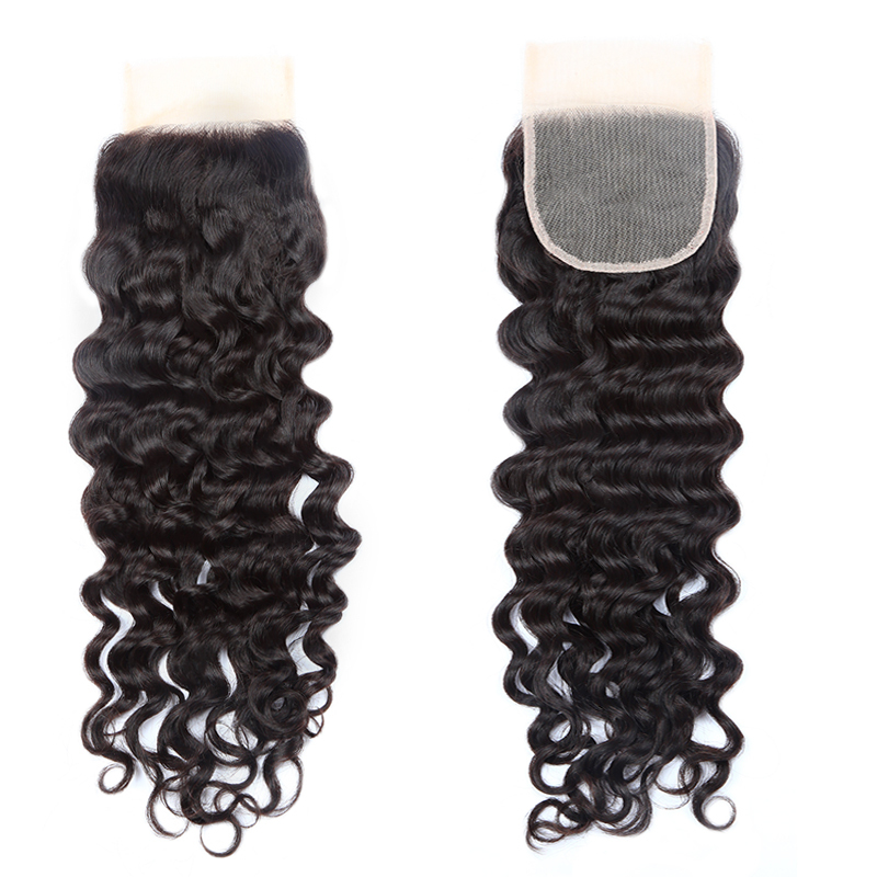 XYS Hair Loose Wave Human Hair 4x4 Transparent Lace Closure Free Part Lace Closure