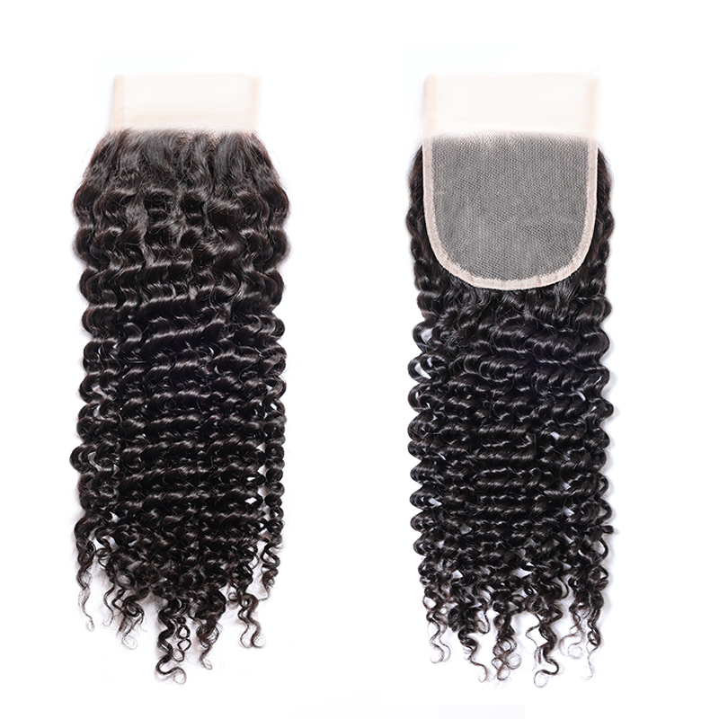 XYS Hair Deep Curly Hair 4x4 Transparent Lace Closure With Natural Hairline And Baby Hair
