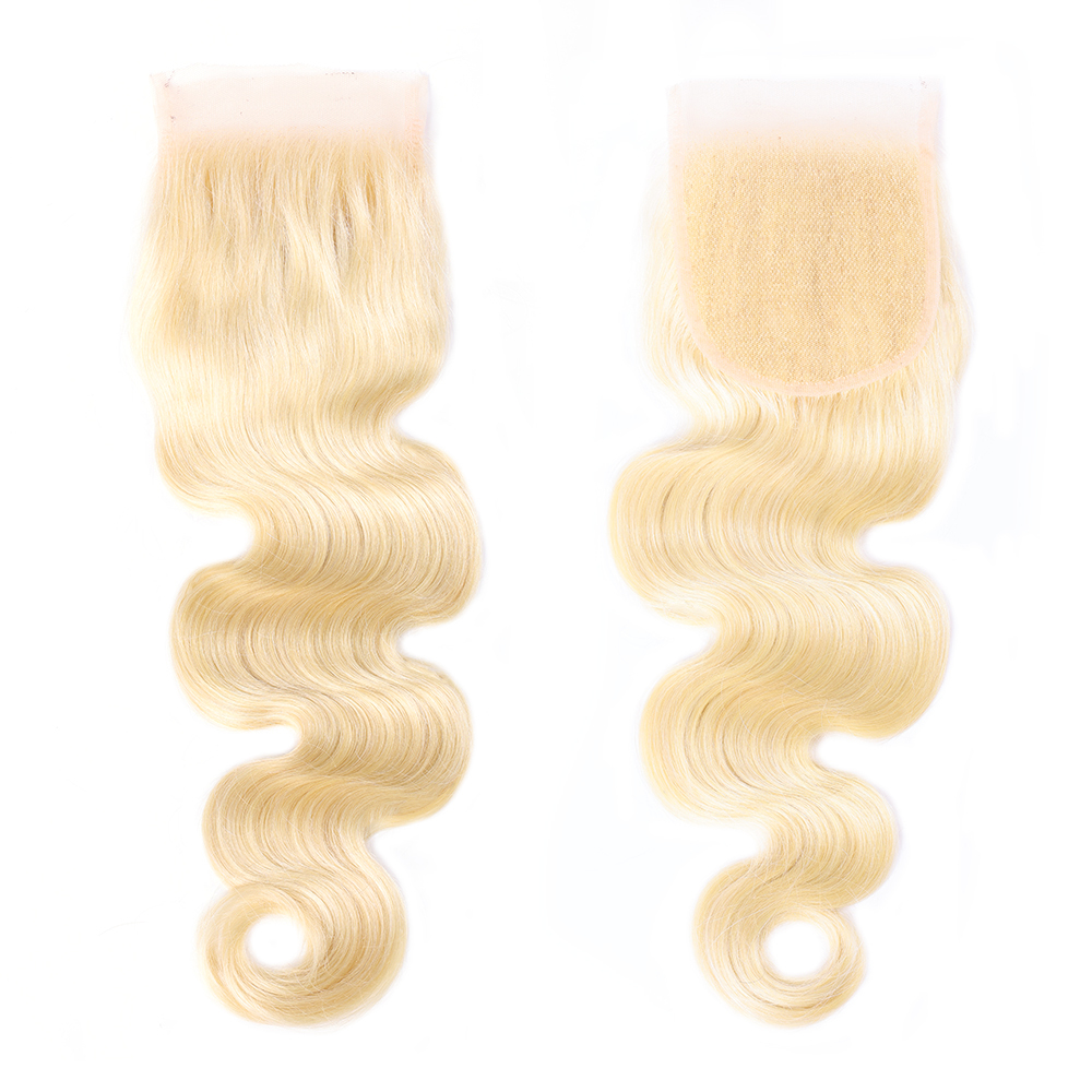XYS Hair 613 Blonde Body Wave Hair 4x4 Transparent Lace Closure