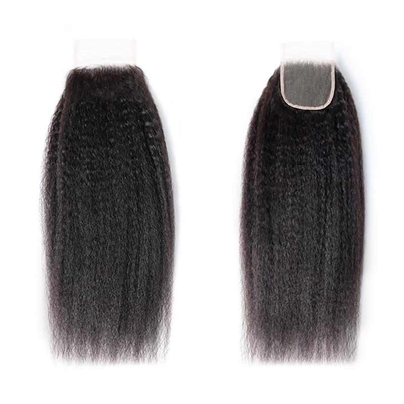 XYS Hair Kinky Straight Hair 4x4 Transparent Lace Closure Upgrade Lace Closure